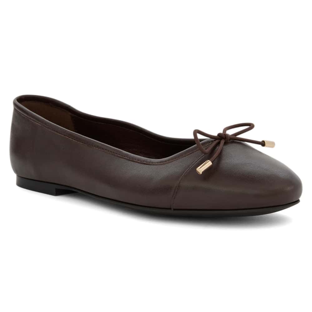 Ariel Ballet Flat in Chocolate  Leather
