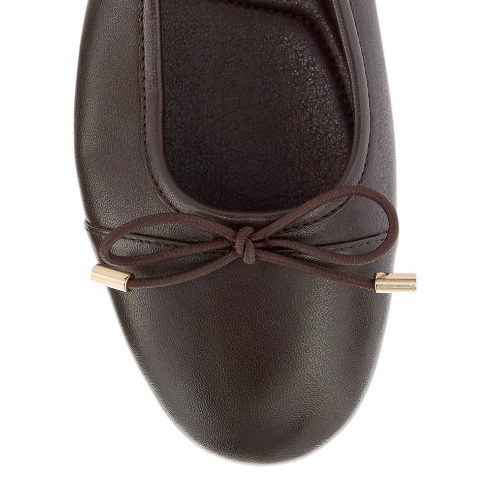 Ariel Ballet Flat in Chocolate  Leather