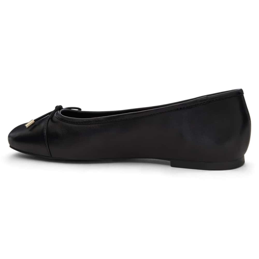 Ariel Ballet Flat in Black Leather