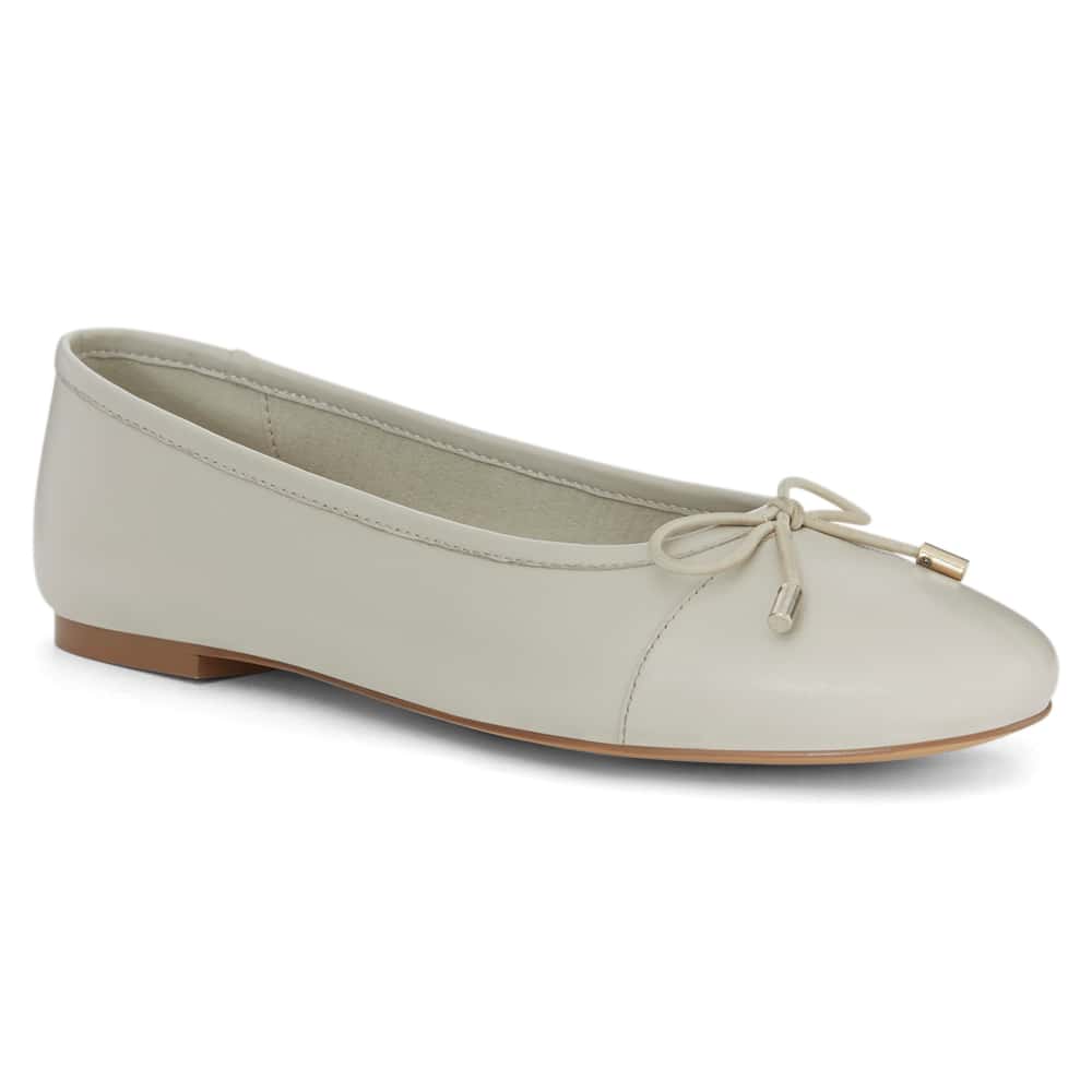 Ariel Ballet Flat in Bone Leather