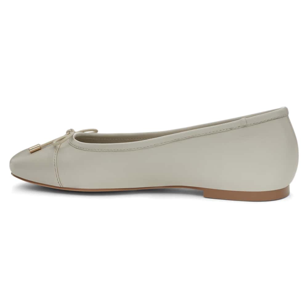 Ariel Ballet Flat in Bone Leather