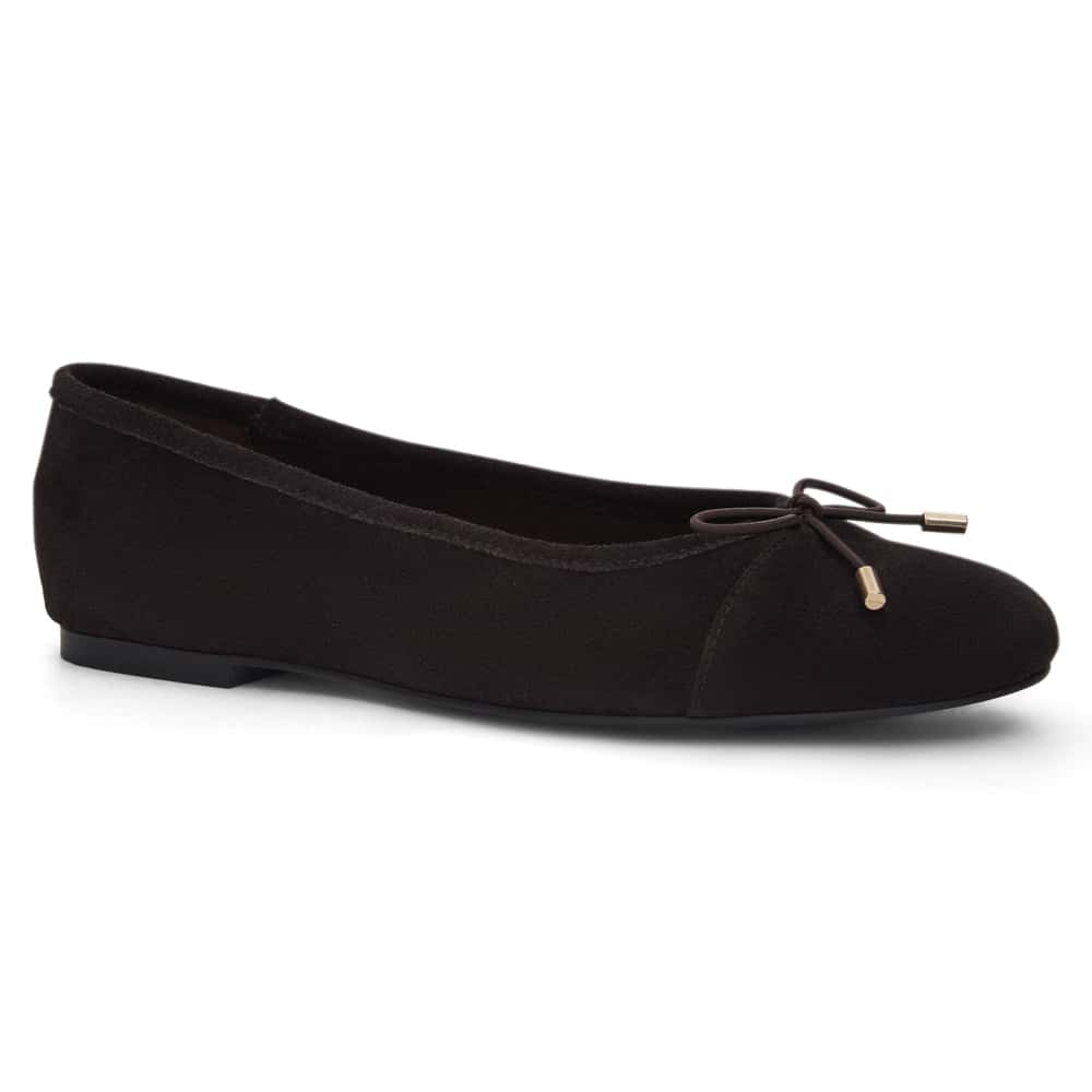 Ariel Ballet Flat in Chocolate  Suede