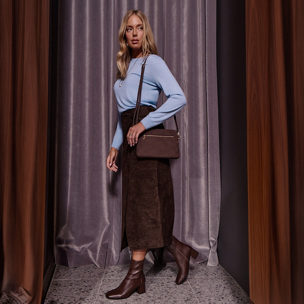 Asha Bag in Chocolate  Micro