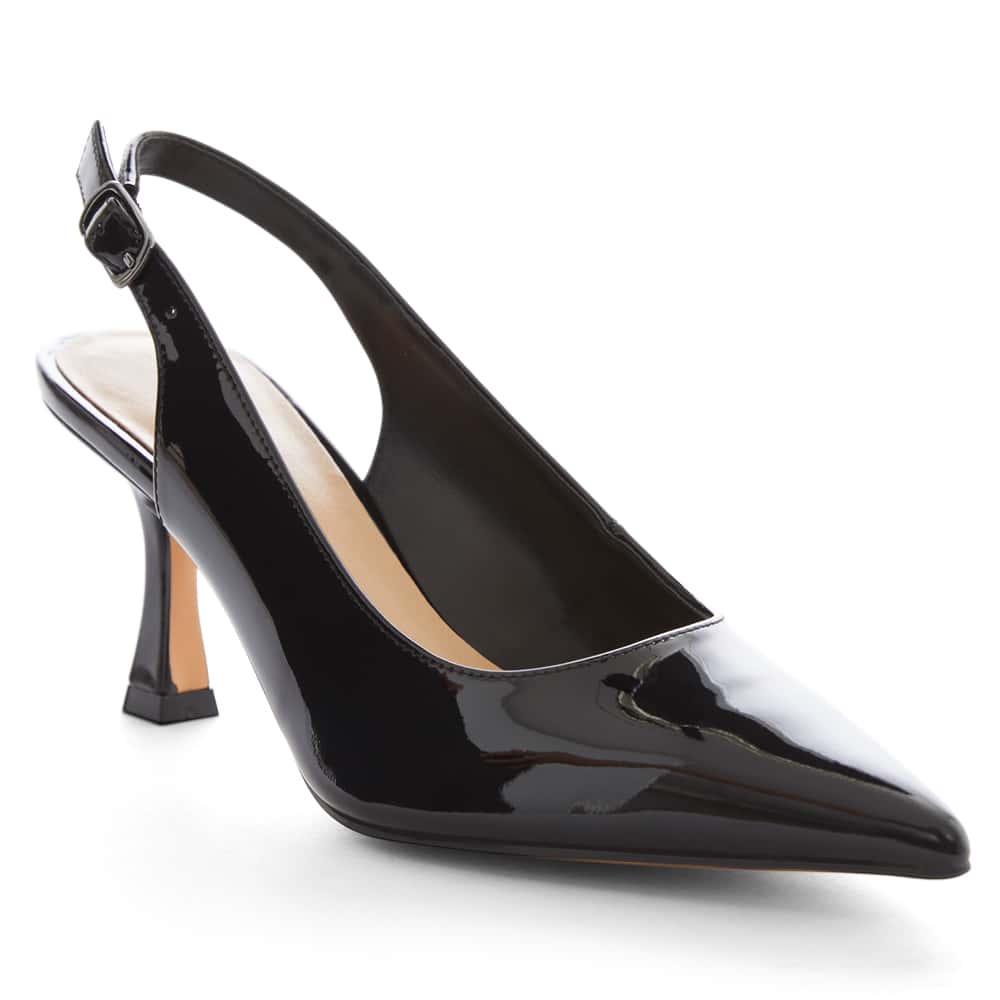 Astrid Heel in Black Patent