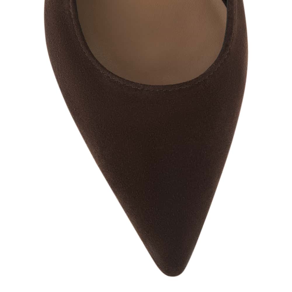 Astrid Heel in Chocolate  Suede