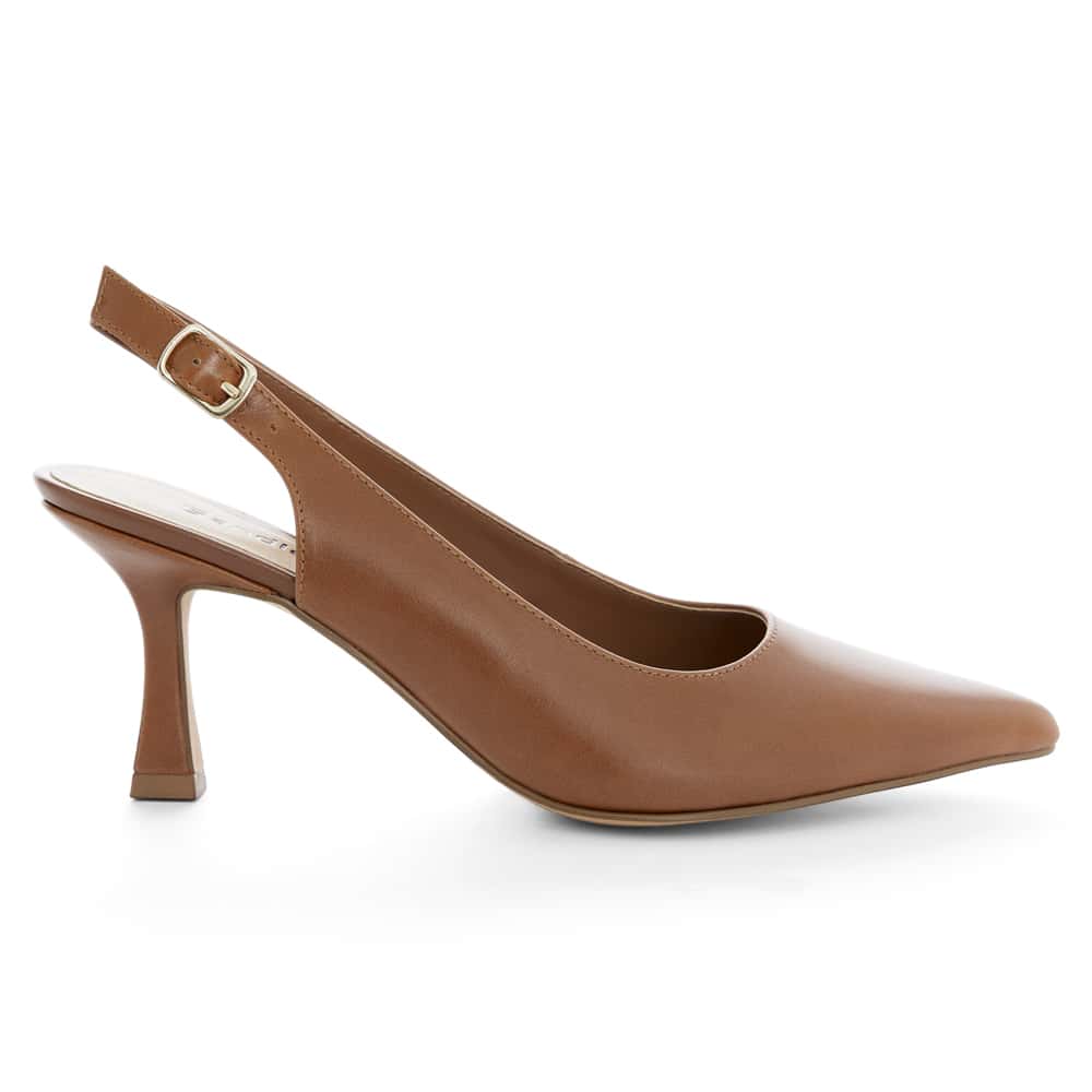 Astrid Heel in Cognac Leather