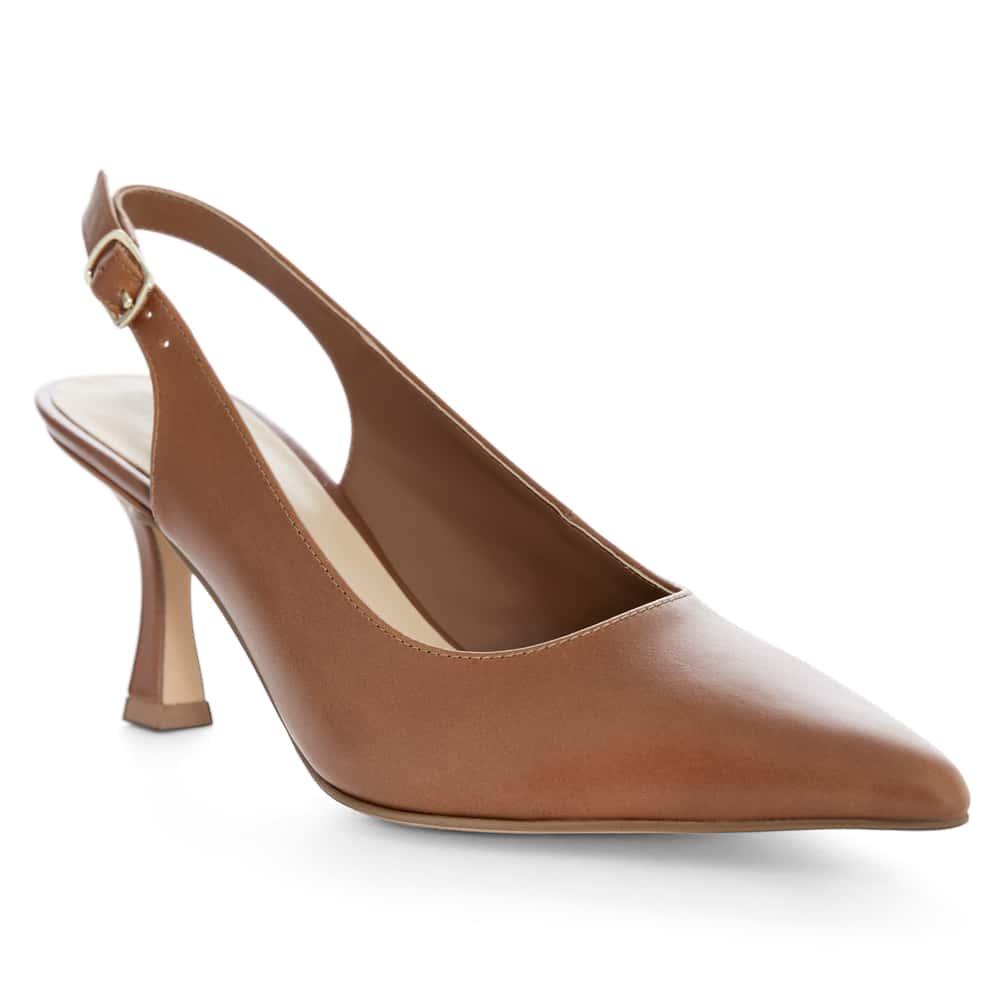Astrid Heel in Cognac Leather