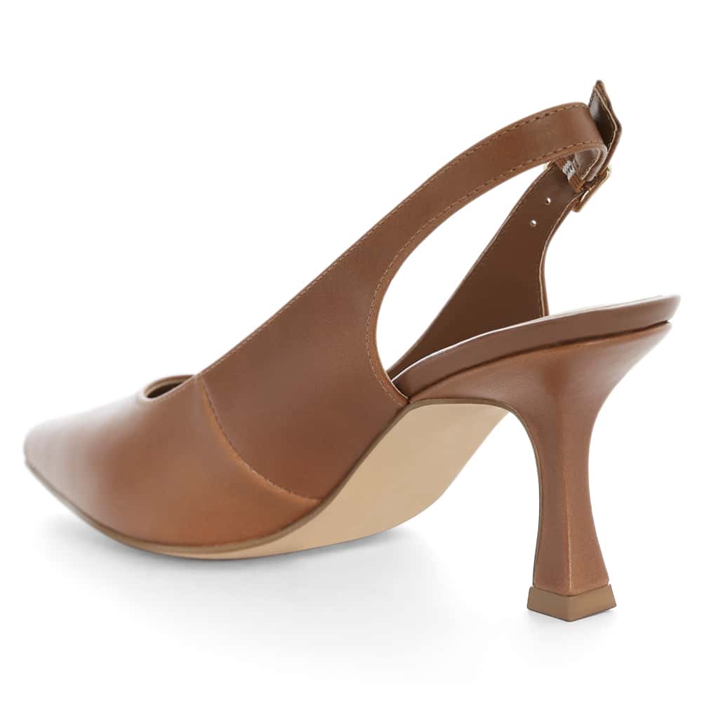 Astrid Heel in Cognac Leather
