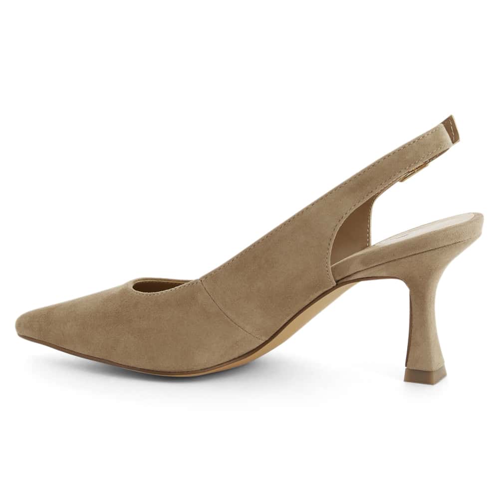Astrid Heel in Taupe Suede