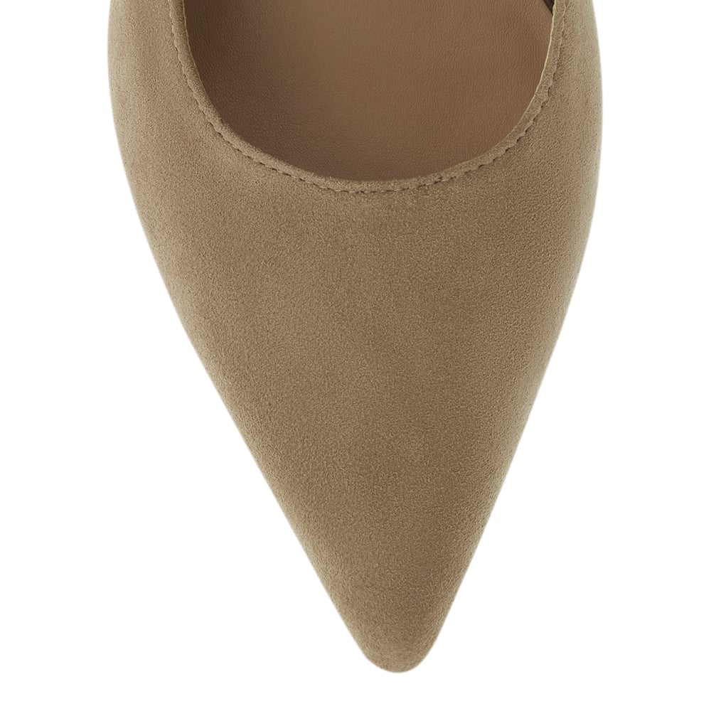 Astrid Heel in Taupe Suede