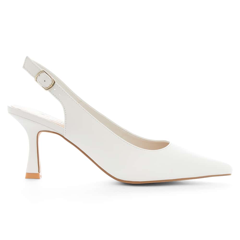 Astrid Heel in White Leather
