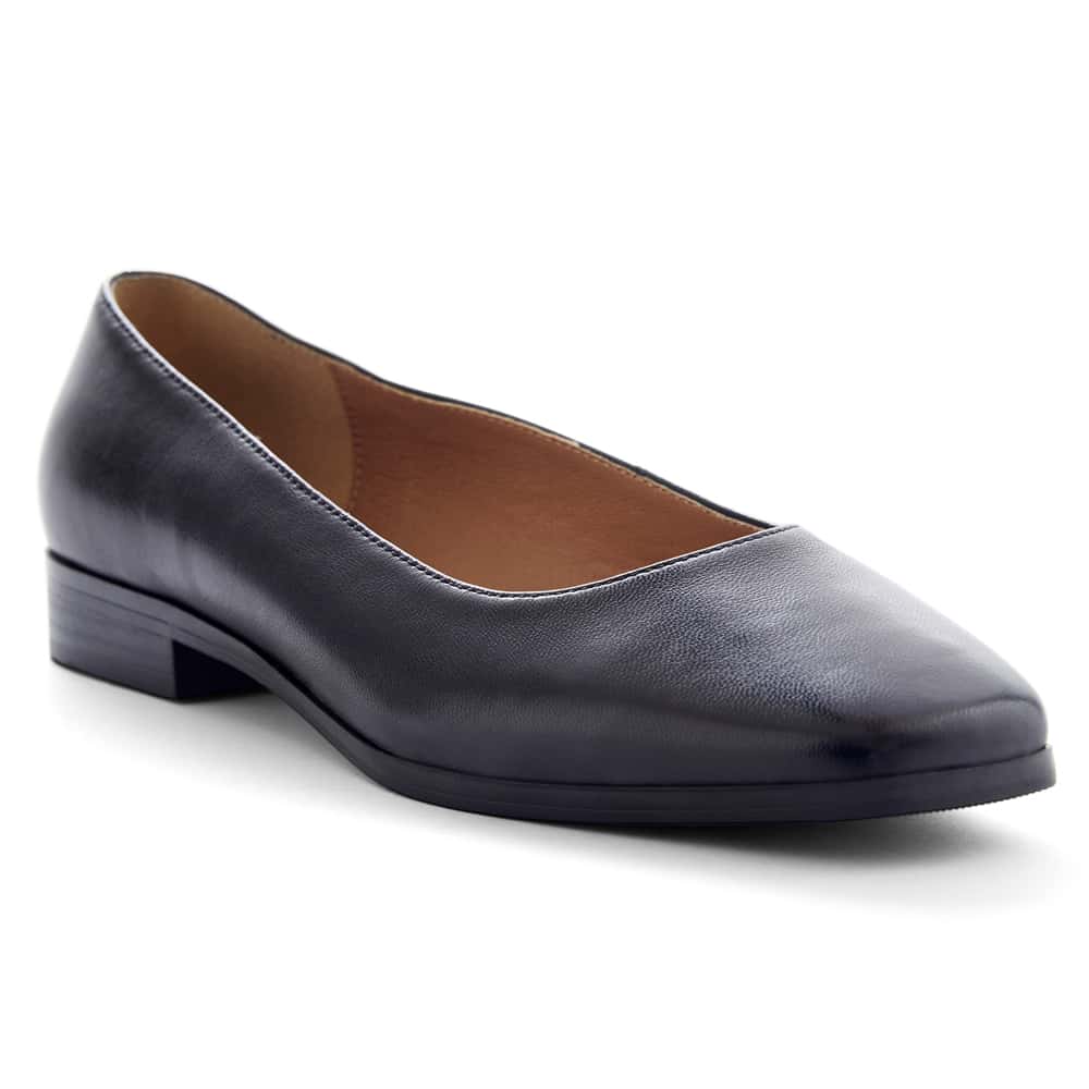 Avanti Ballet Flat in Black Leather