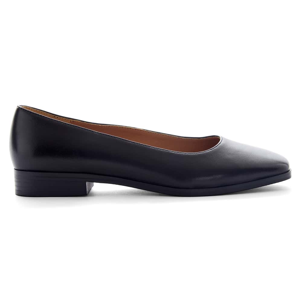 Avanti Ballet Flat in Black Leather