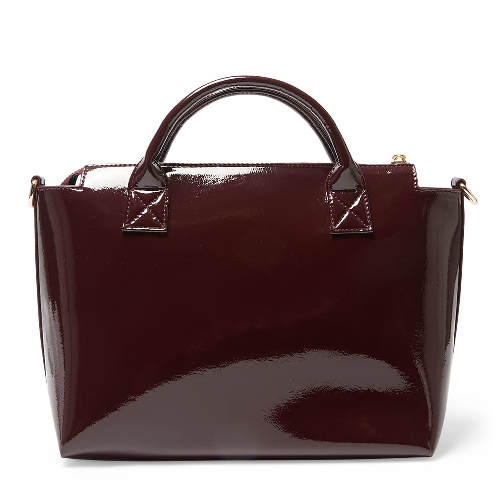 Baci Bag in Wine Crinkle Patent Patent