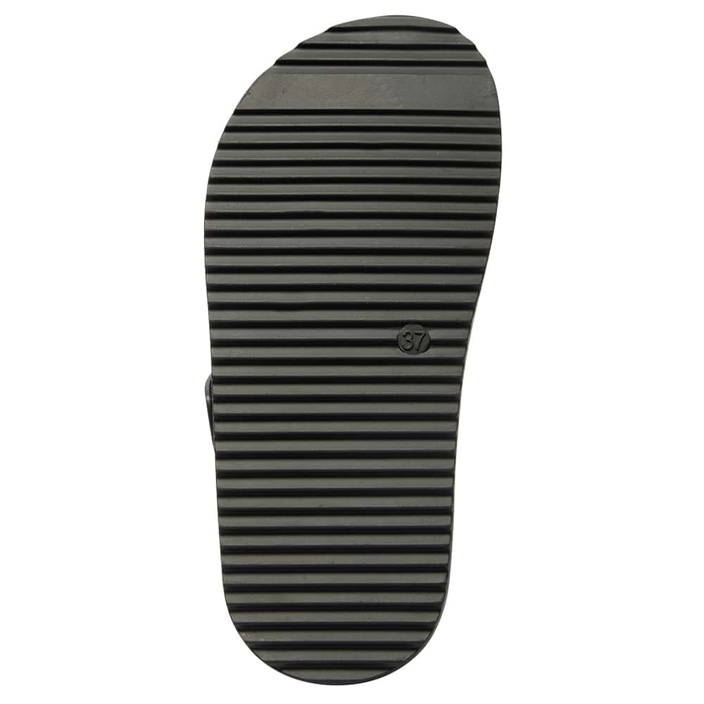 Balmoral Sandal in Black Smooth