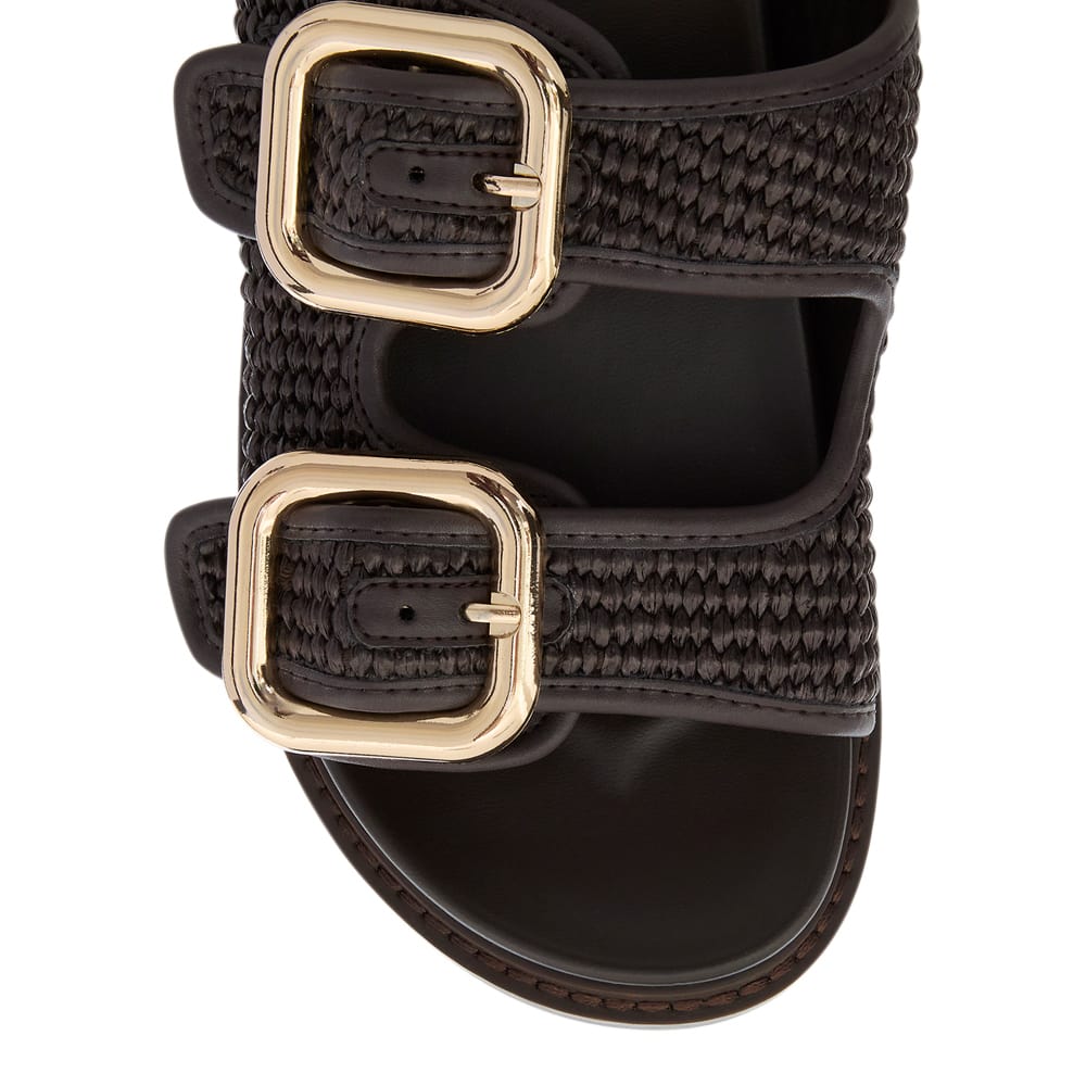 Byron Slide in Chocolate Raffia