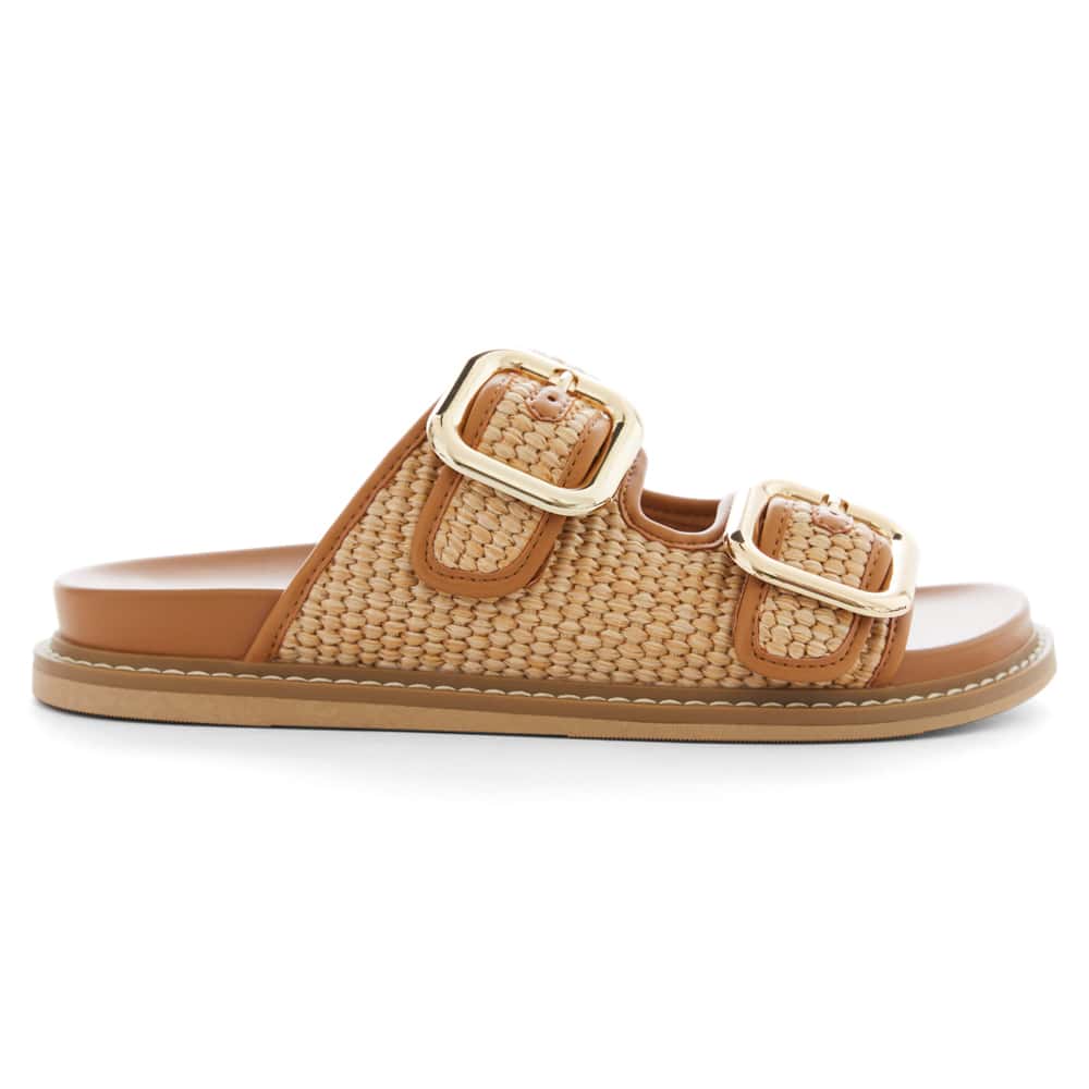 Byron Slide in Tan Raffia
