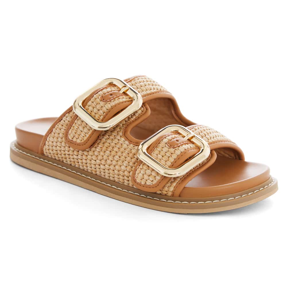 Byron Slide in Tan Raffia