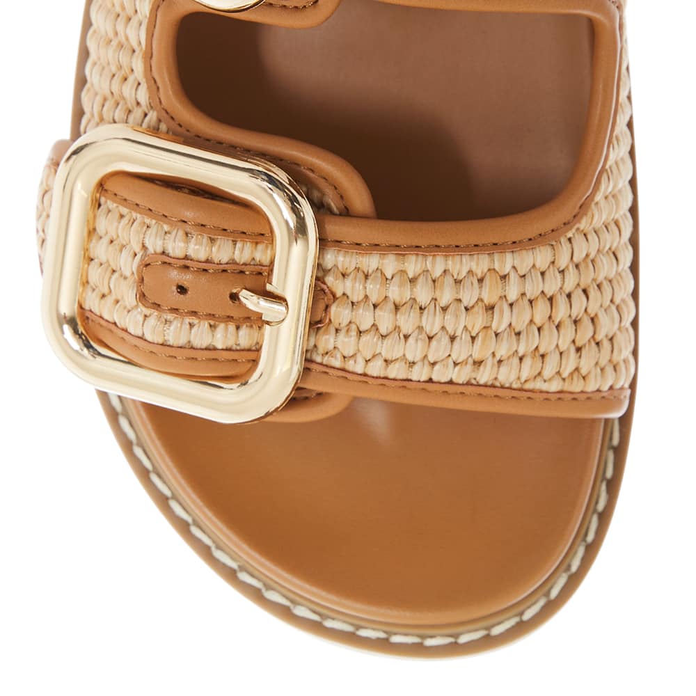 Byron Slide in Tan Raffia