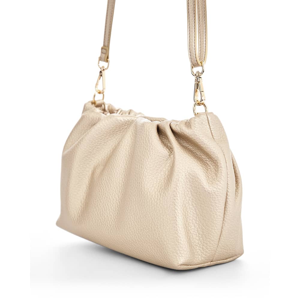 Clover Bag in Light Gold Pebble