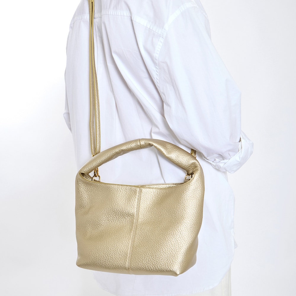 Cora Bag in Light Gold Pebble