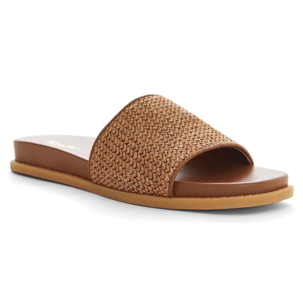 Daphne Slide in Caramel Raffia