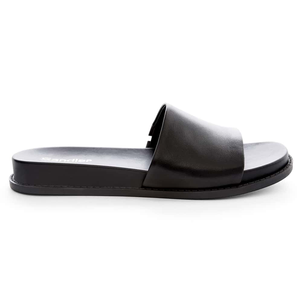 Debby Slide in Black Leather