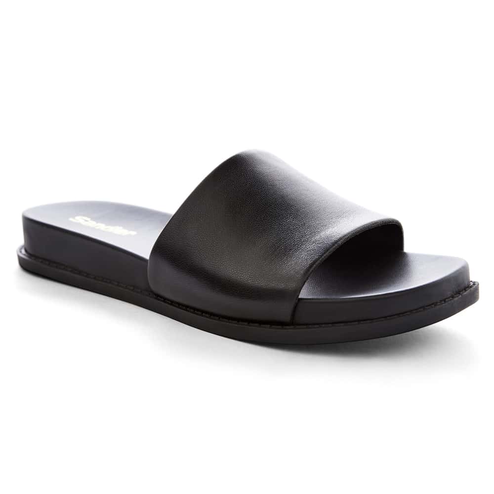 Debby Slide in Black Leather
