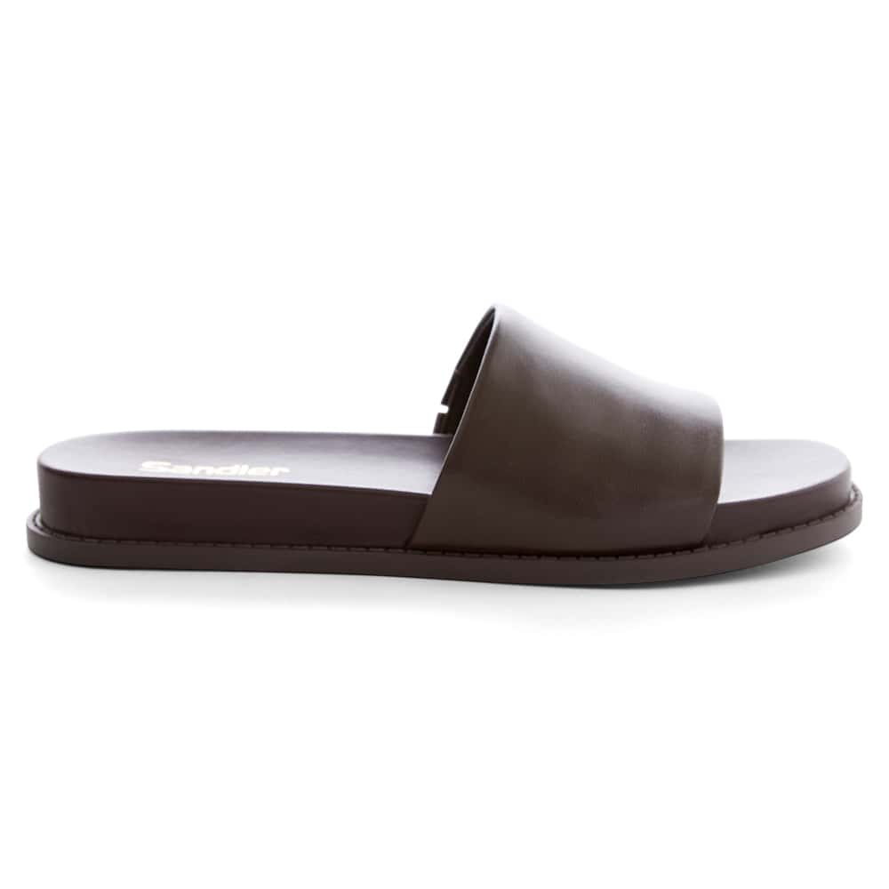 Debby Slide in Chocolate Glove Leather