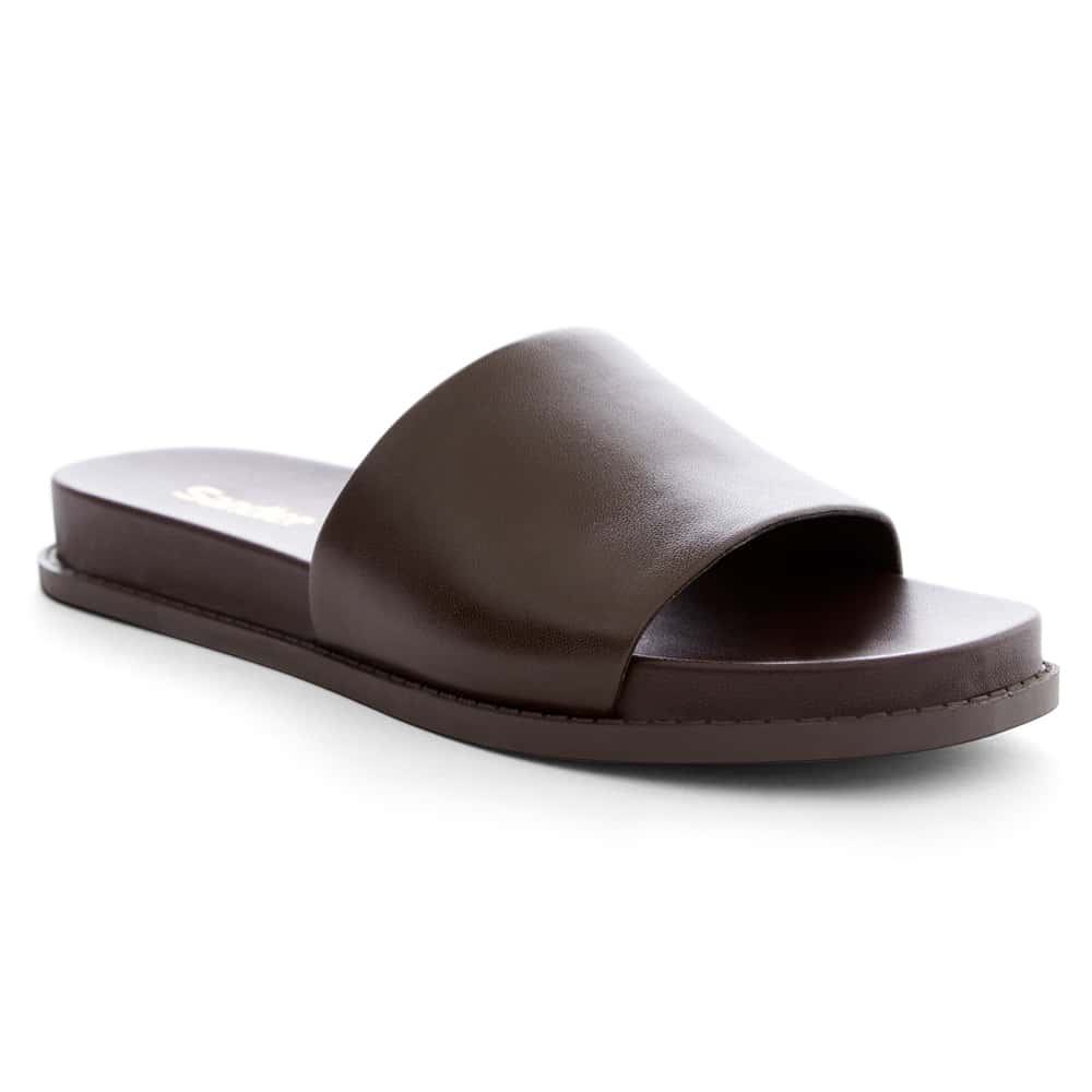 Debby Slide in Chocolate Glove Leather
