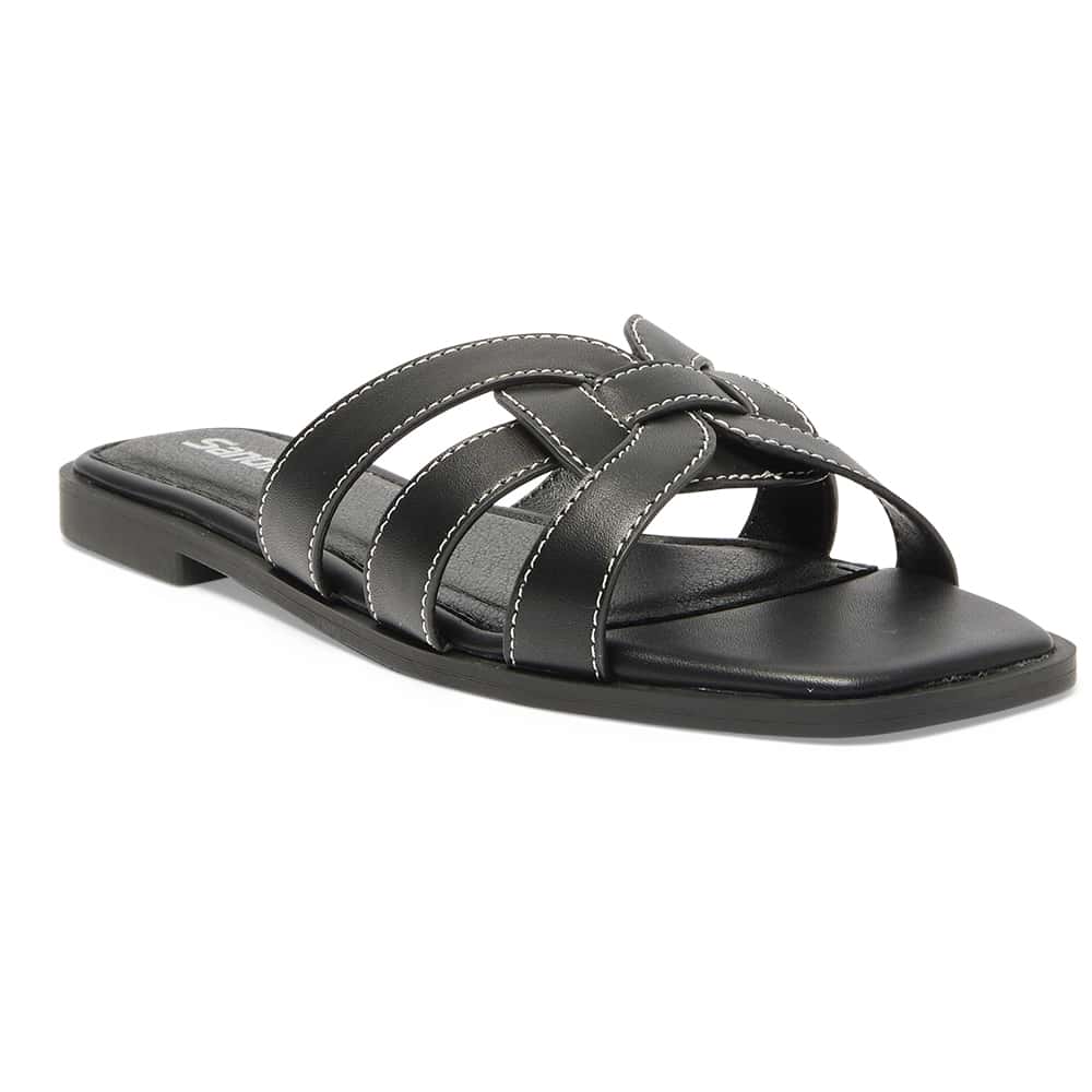 Demi Slide in Black Smooth