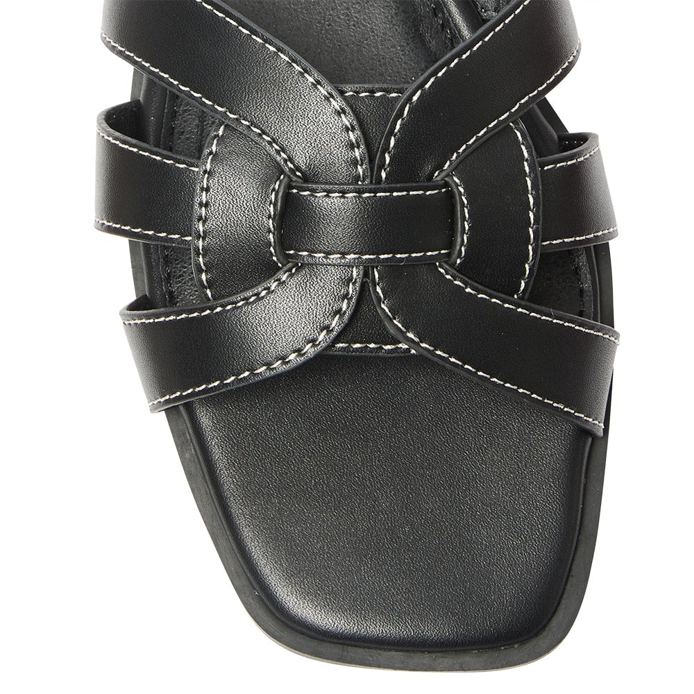Demi Slide in Black Smooth