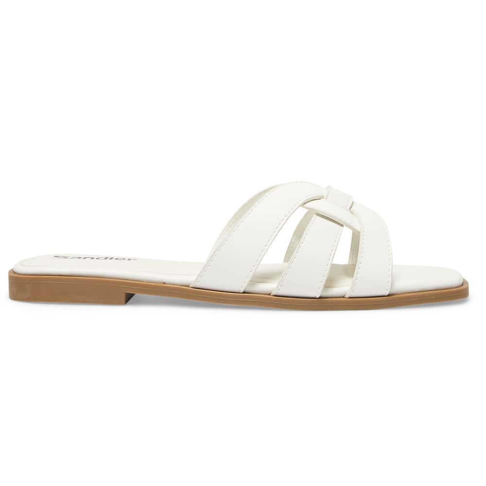 Demi Slide in White Smooth
