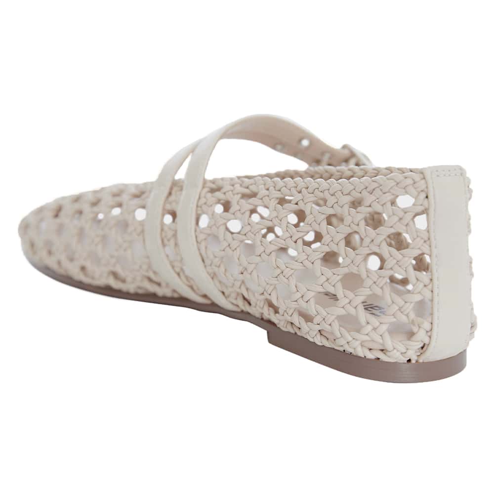 Ebony Ballet Flat in Off White