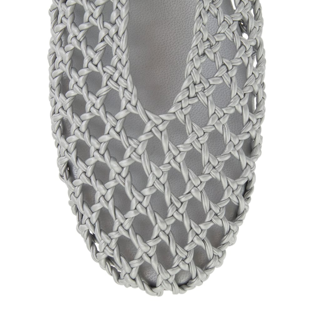 Ebony Ballet Flat in Silver