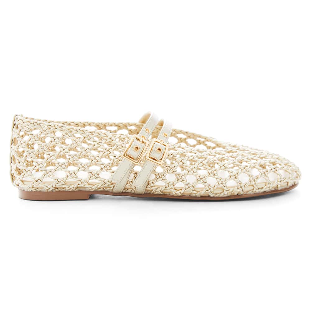 Ebony Ballet Flat in Soft Gold