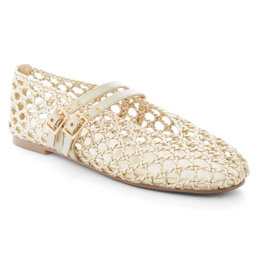 Ebony Ballet Flat in Soft Gold