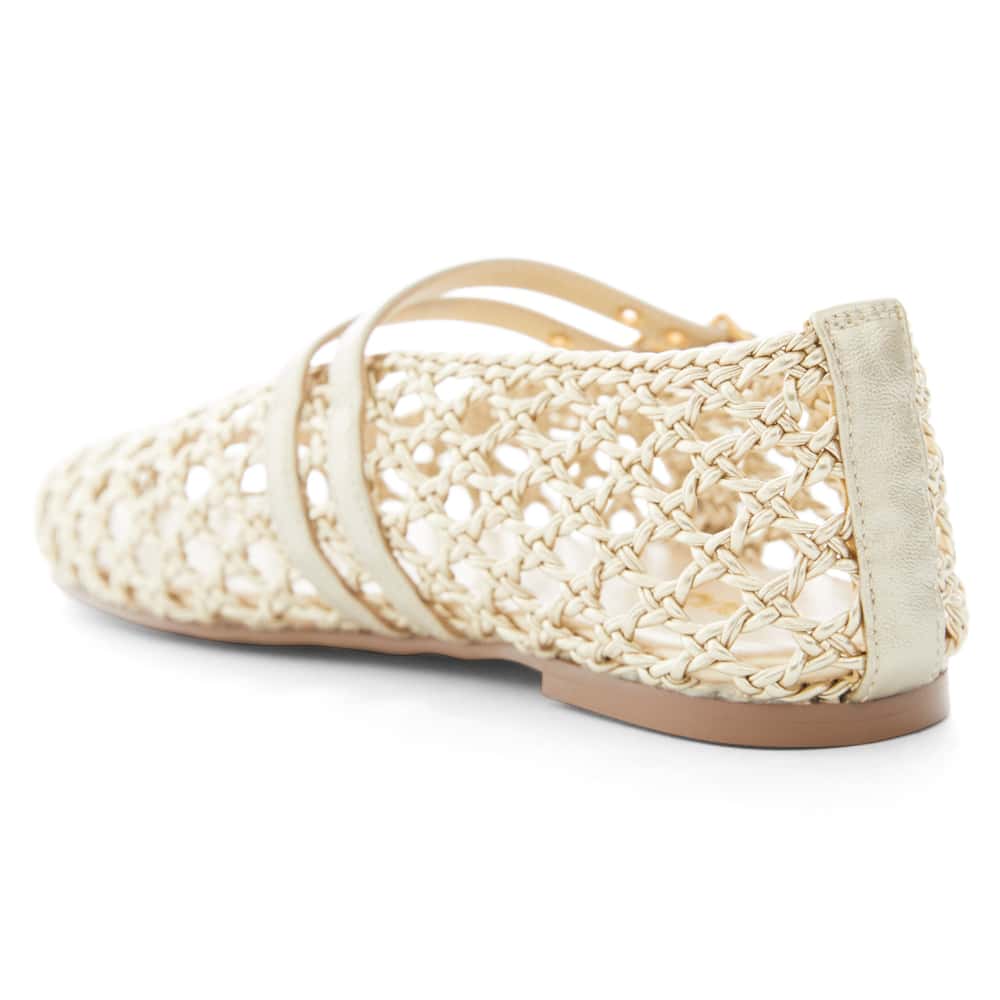 Ebony Ballet Flat in Soft Gold