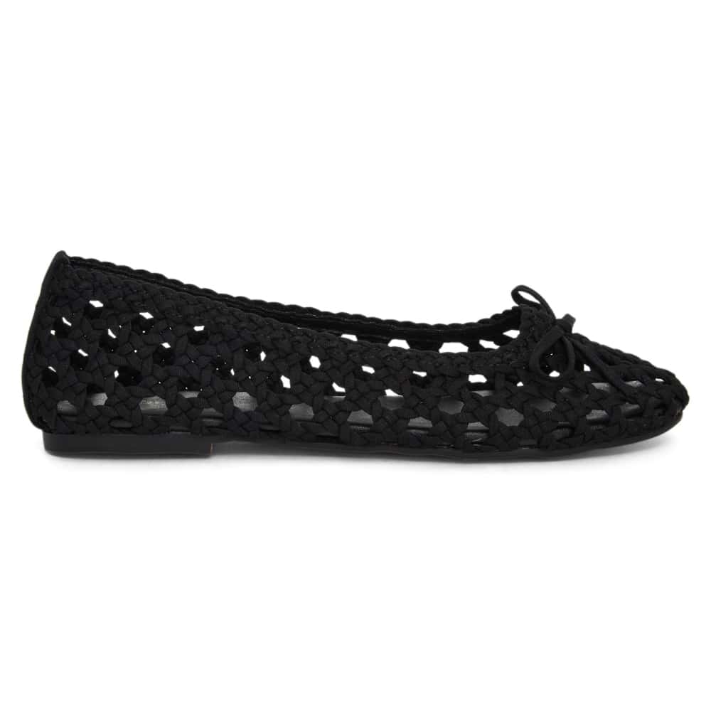Eden Ballet Flat in Black Weave