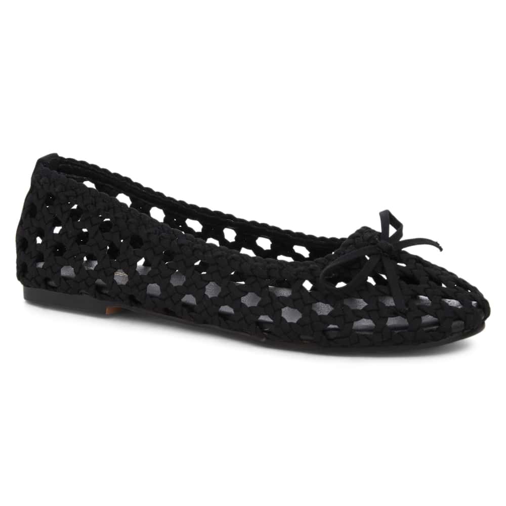 Eden Ballet Flat in Black Weave