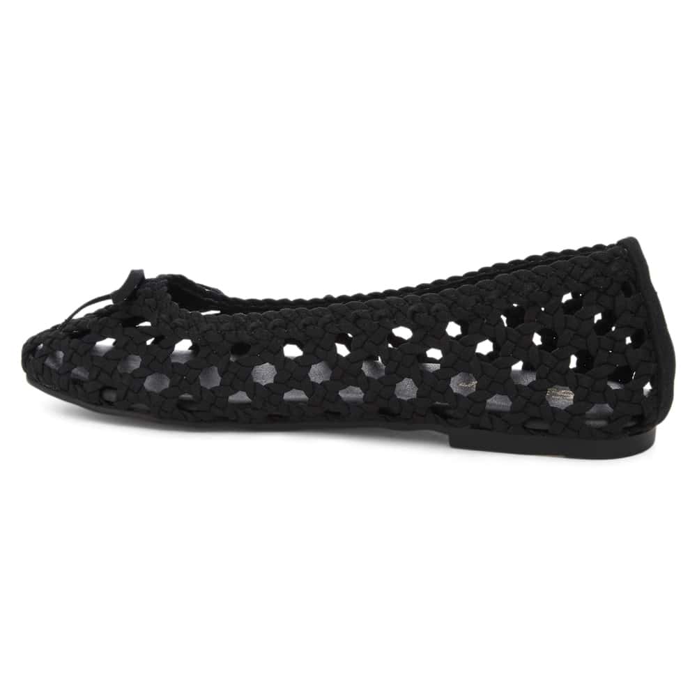 Eden Ballet Flat in Black Weave