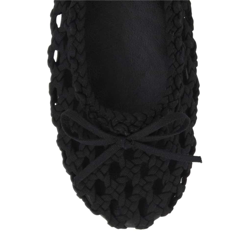Eden Ballet Flat in Black Weave