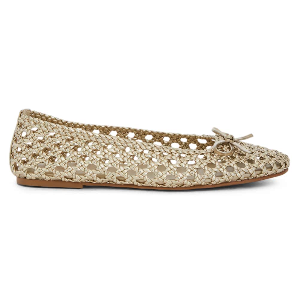 Eden Ballet Flat in Gold Weave