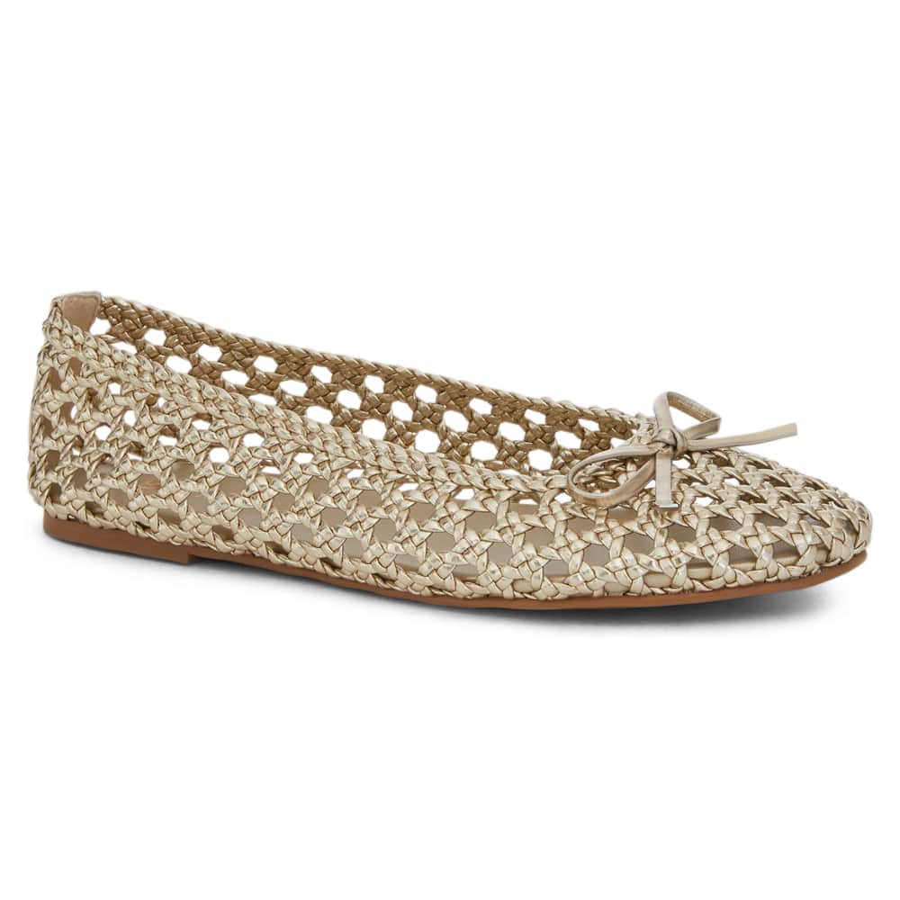 Eden Ballet Flat in Gold Weave