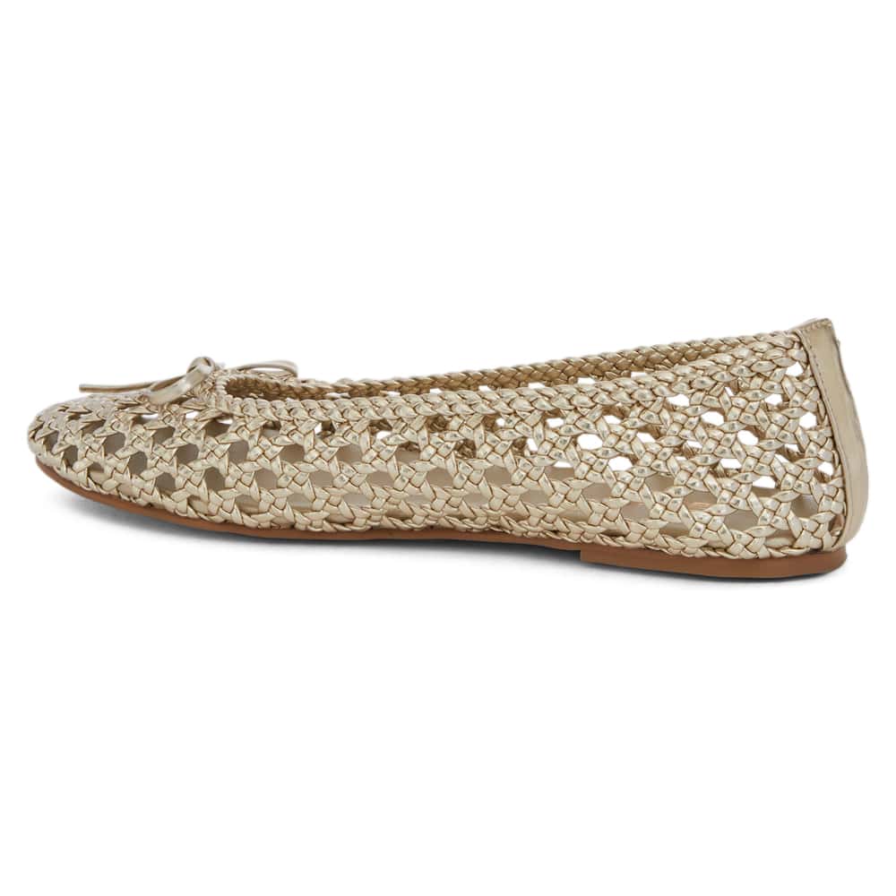 Eden Ballet Flat in Gold Weave