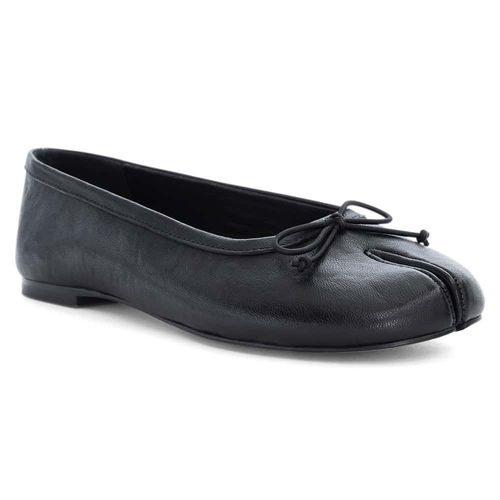 Edwina Ballet Flat in Black Leather