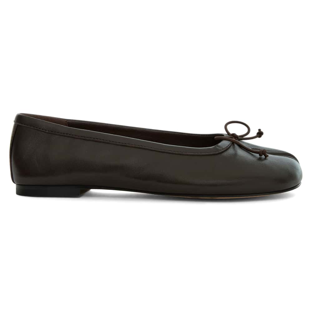 Edwina Ballet Flat in Chocolate  Leather