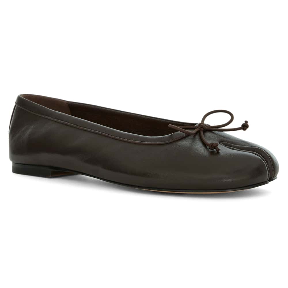 Edwina Ballet Flat in Chocolate  Leather