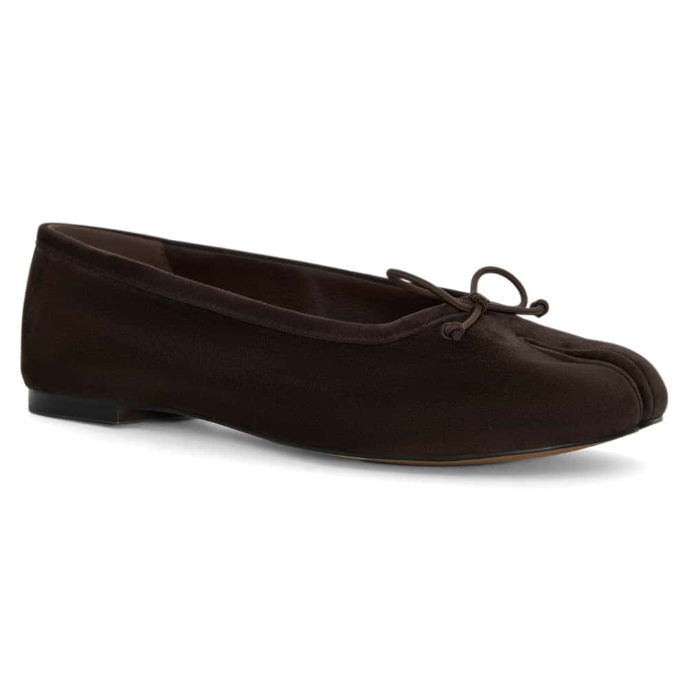 Edwina Ballet Flat in Chocolate  Suede