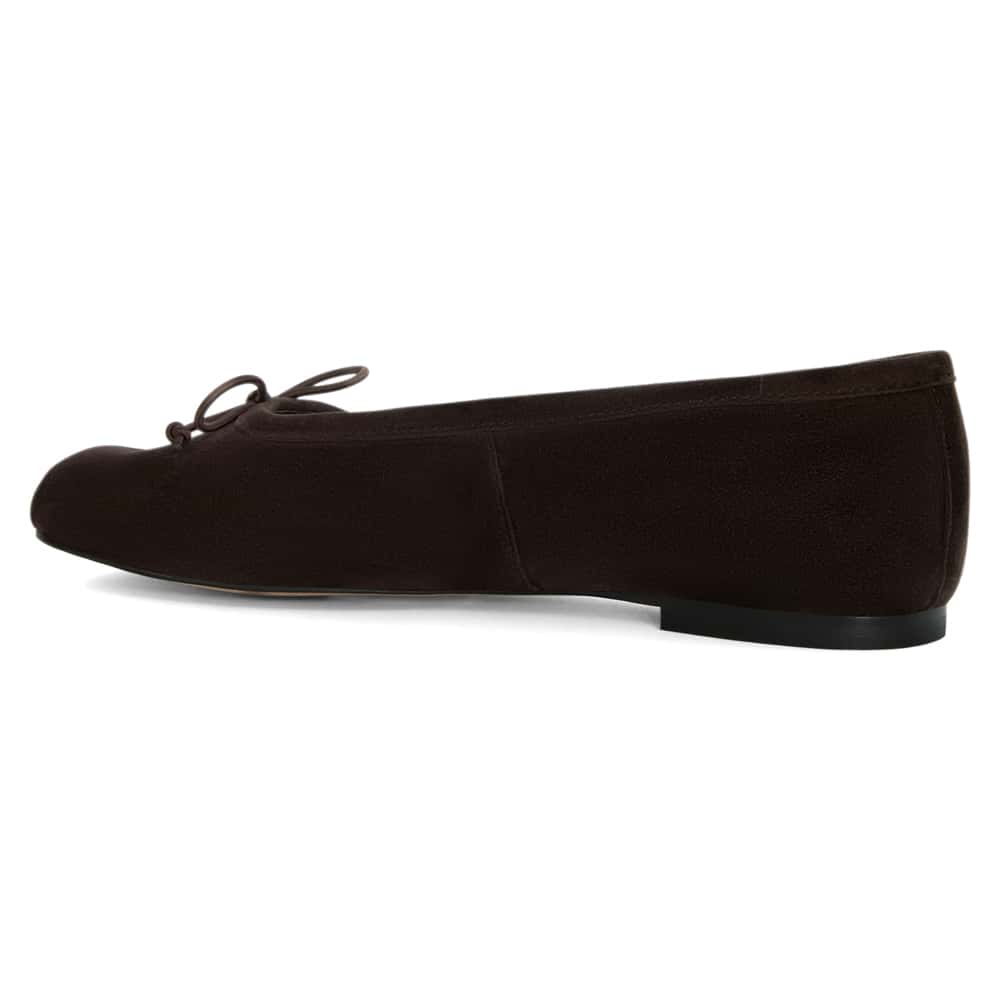 Edwina Ballet Flat in Chocolate  Suede